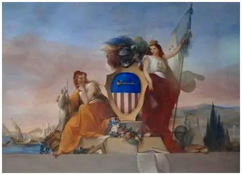 Affresco Ferdinando Folchi - Stemma Sansoni Trombetta